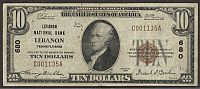 Lebanon, PA, Ch.#680, 1929T1 $10, Lebanon NB, C001135A, VF